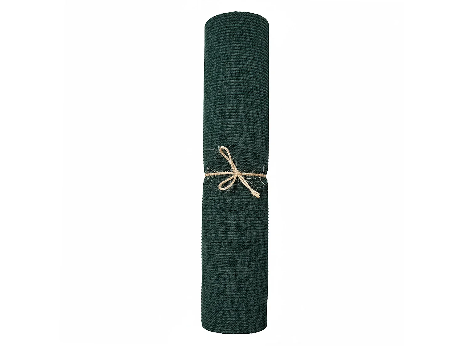 Chemin de table de Noël rayé en polyester vert 200x28 cm