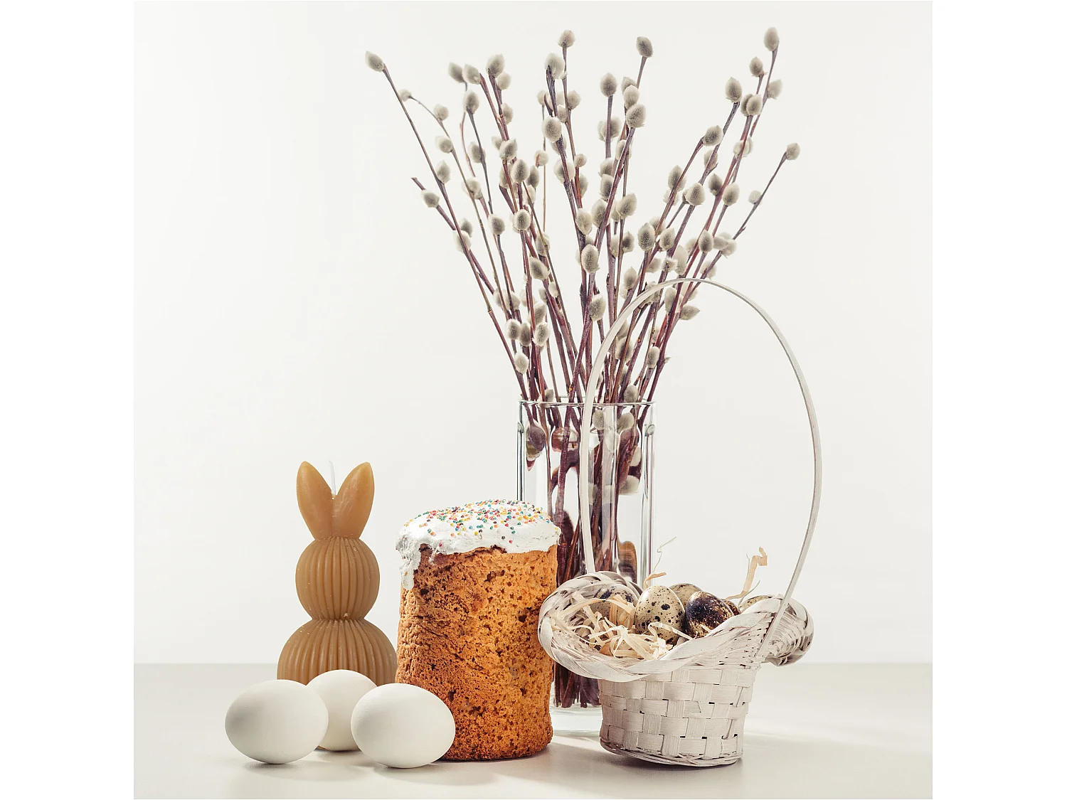 Bougie décorative de Pâques lapin en cire marron 12,5x6 cm