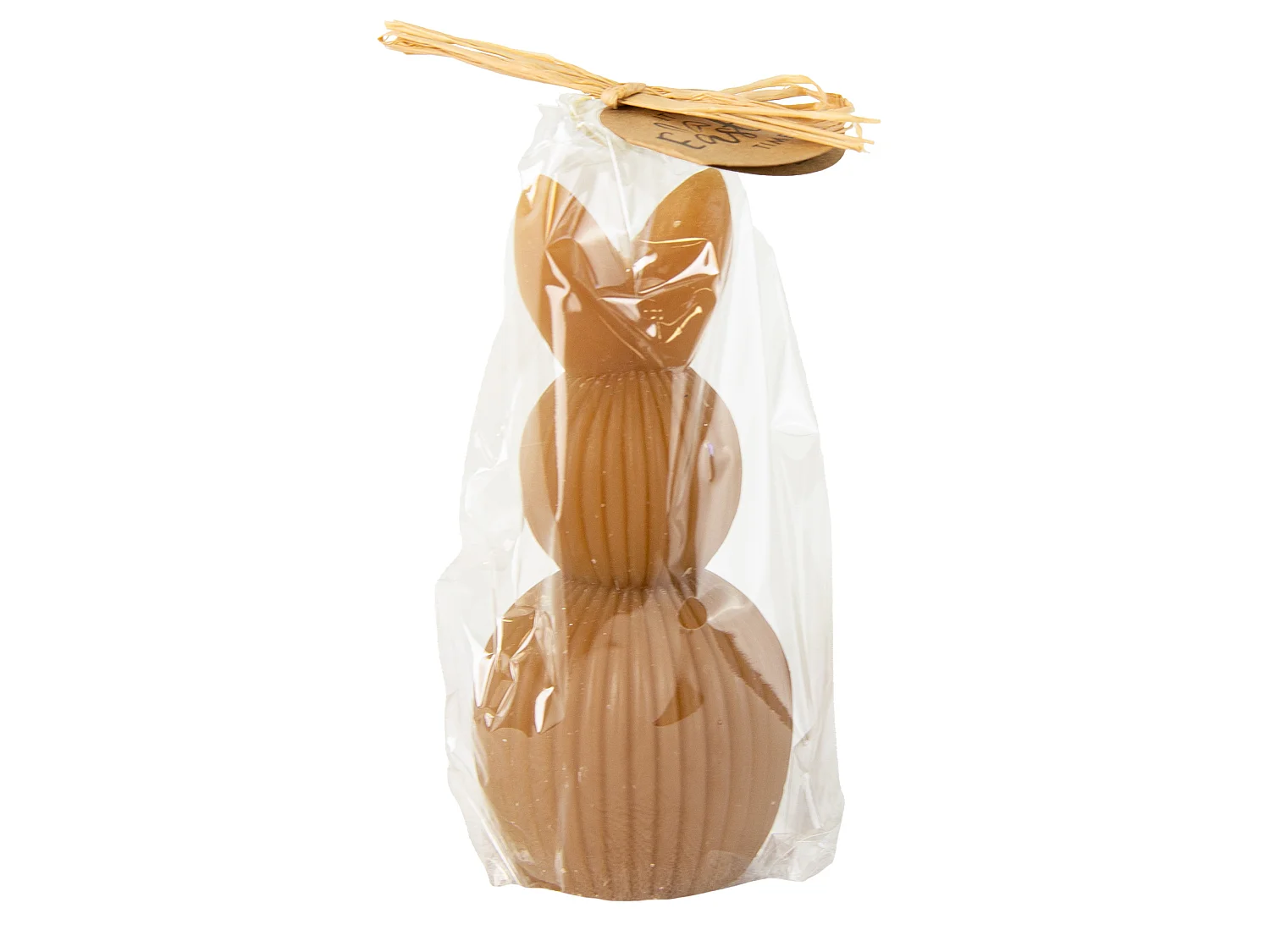 Bougie décorative de Pâques lapin en cire marron 12,5x6 cm
