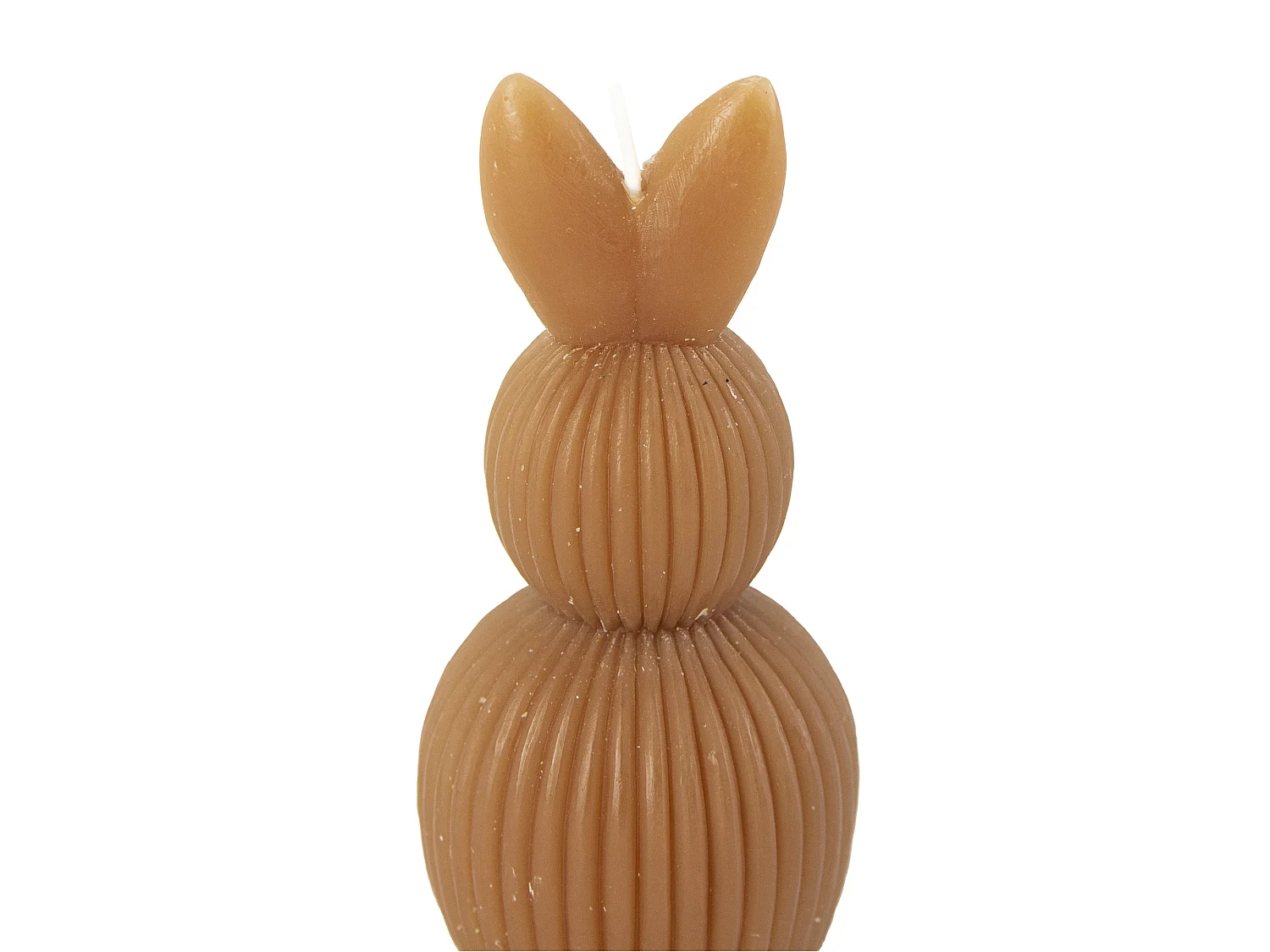 Bougie décorative de Pâques lapin en cire marron 12,5x6 cm