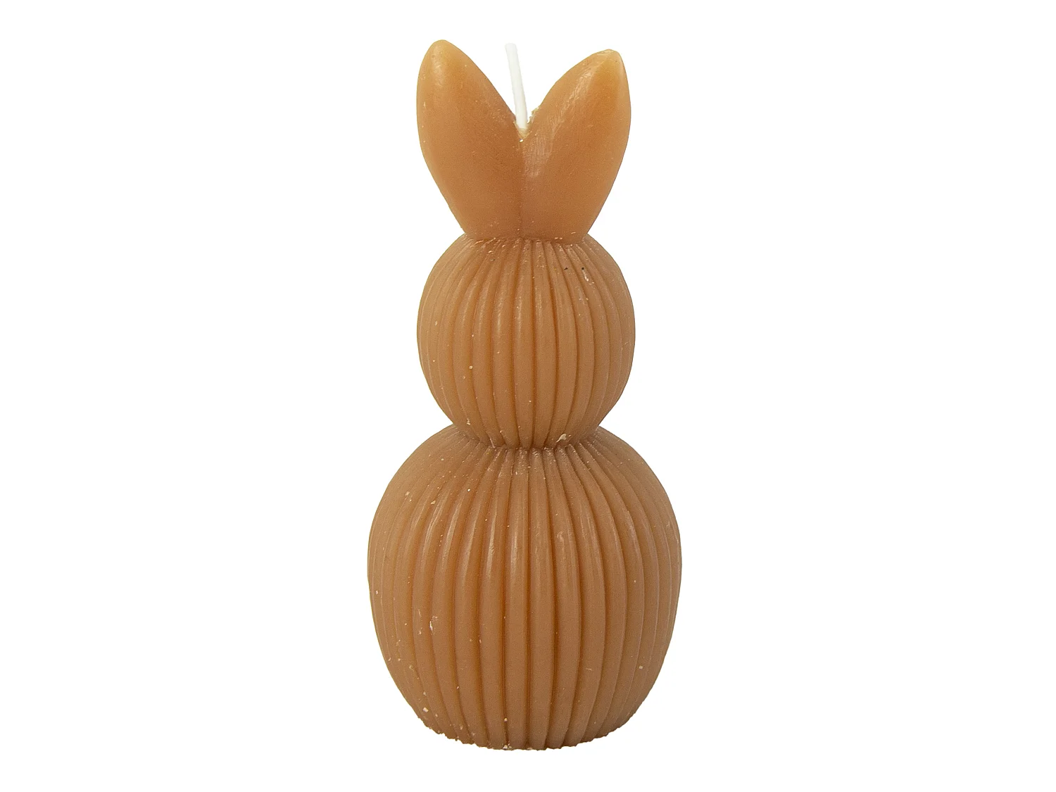 Bougie décorative de Pâques lapin en cire marron 12,5x6 cm