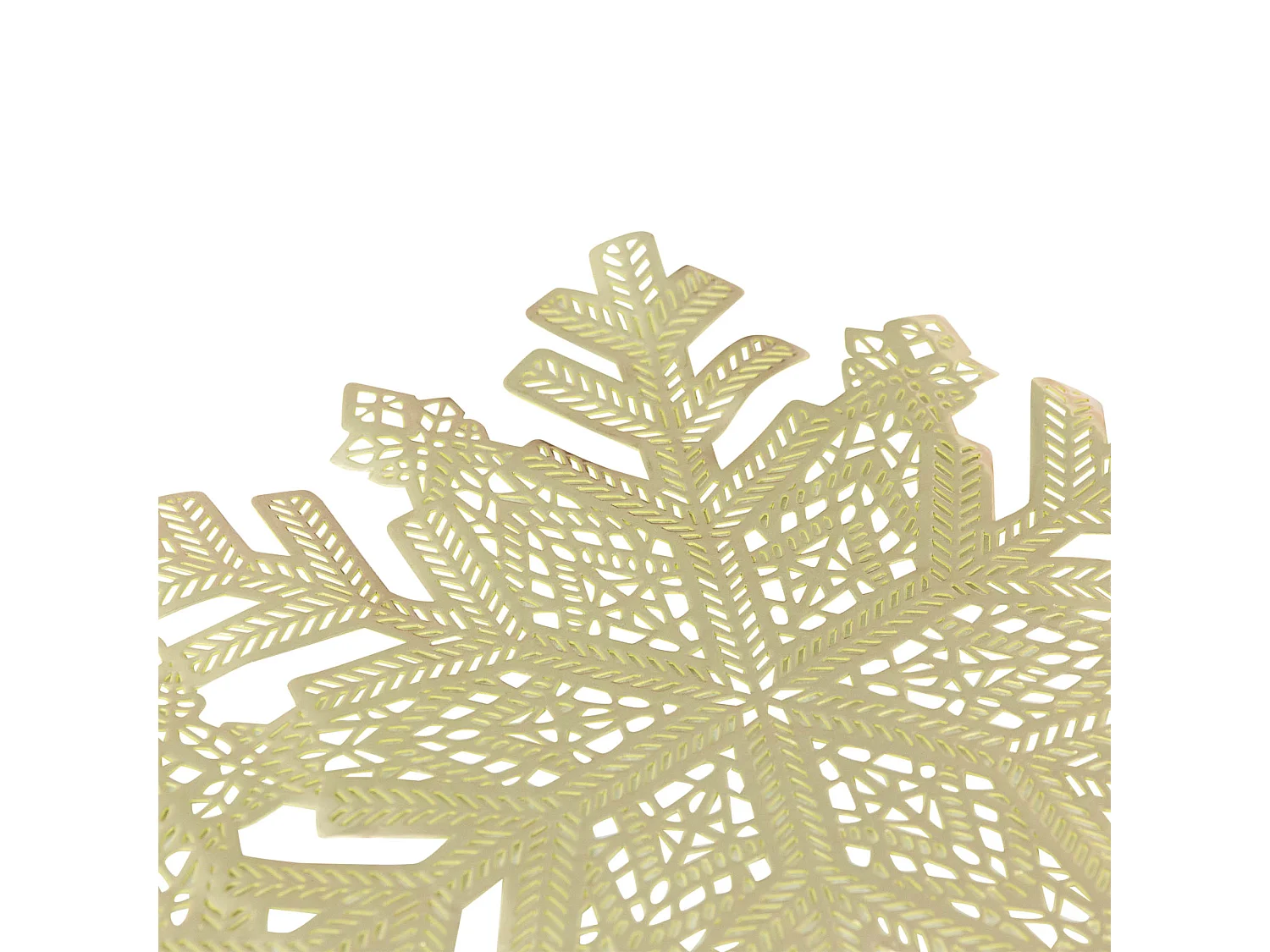 Tovaglietta natalizia moderna con fiocchi di neve plastica oro 90x35 cm