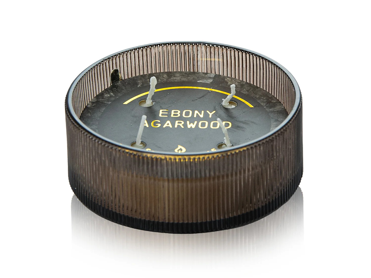Bougie parfumée festive en verre Ebony Agarwood 13 cm ronde décorative