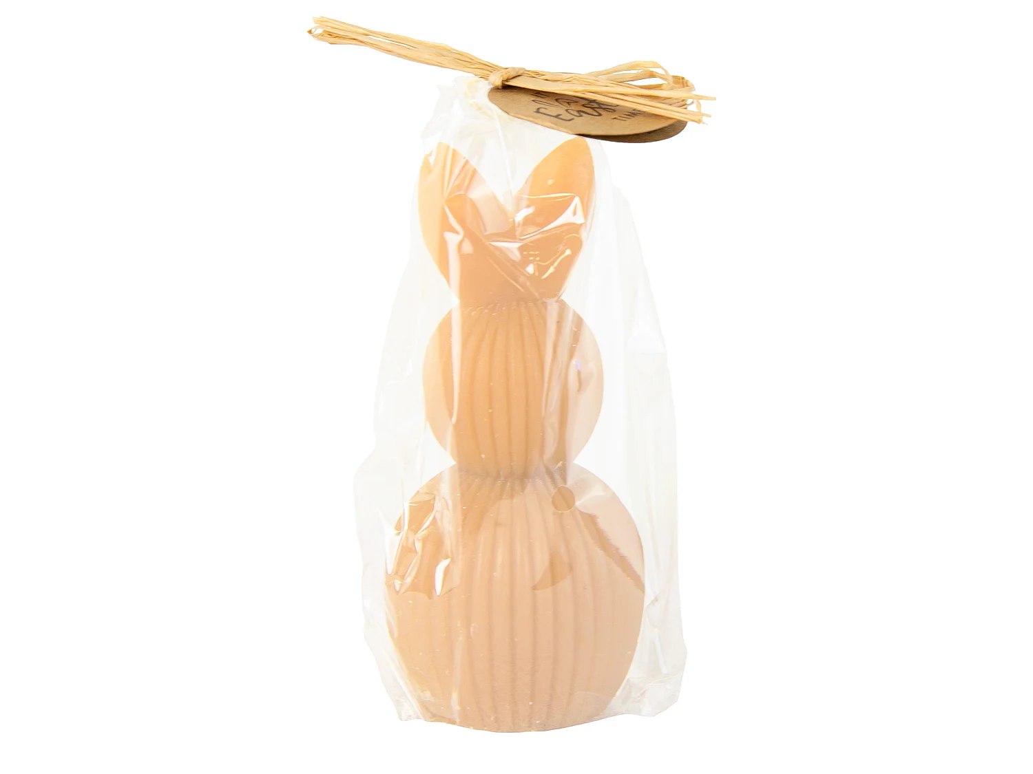 Bougie décorative de Pâques lapin sur œuf cire pêche 12,5x6 cm