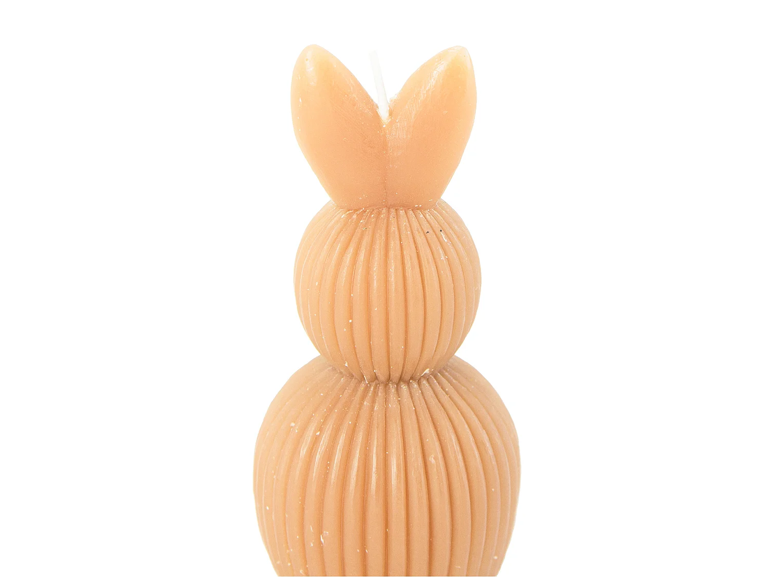 Bougie décorative de Pâques lapin sur œuf cire pêche 12,5x6 cm