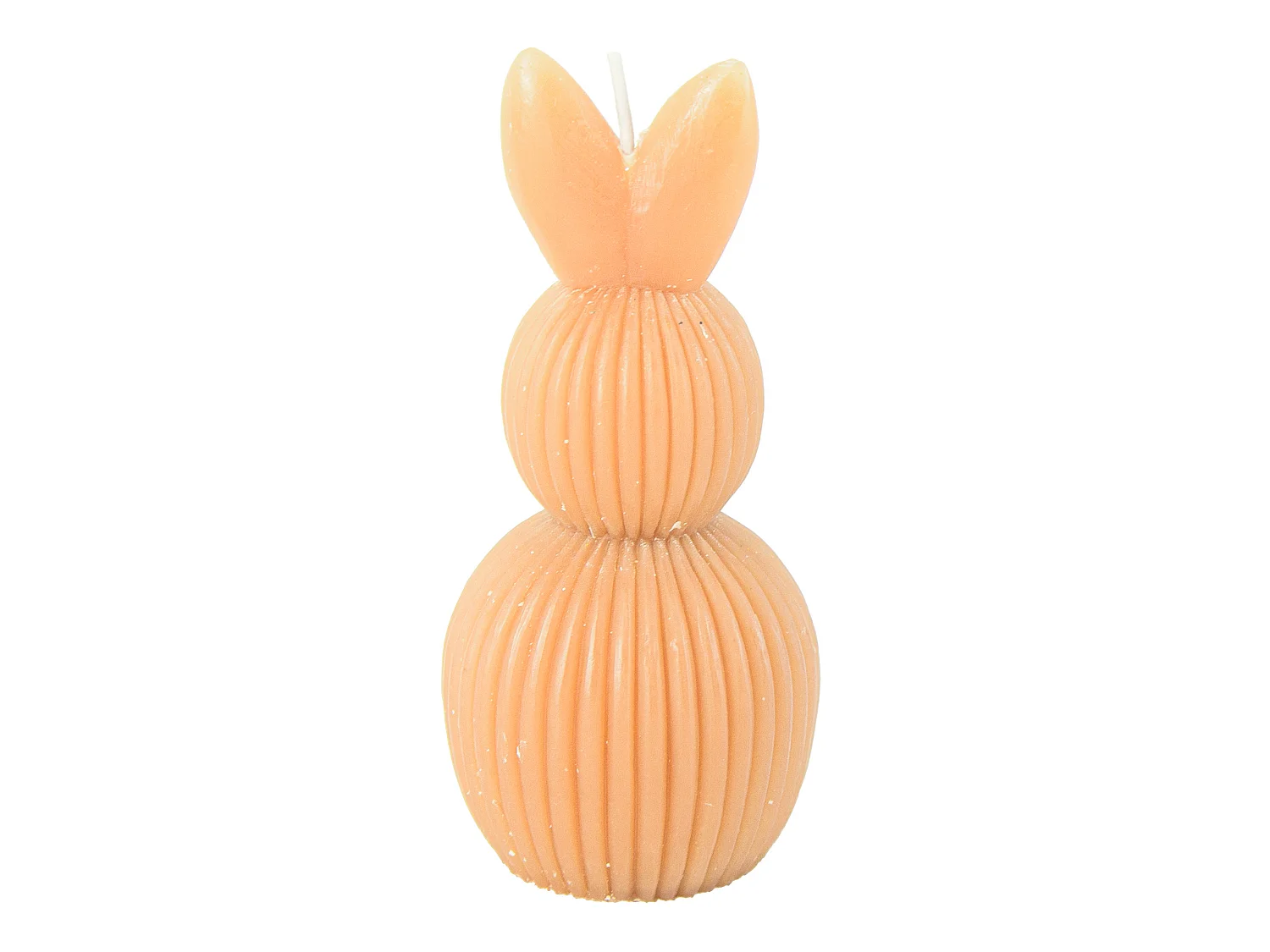 Bougie décorative de Pâques lapin sur œuf cire pêche 12,5x6 cm
