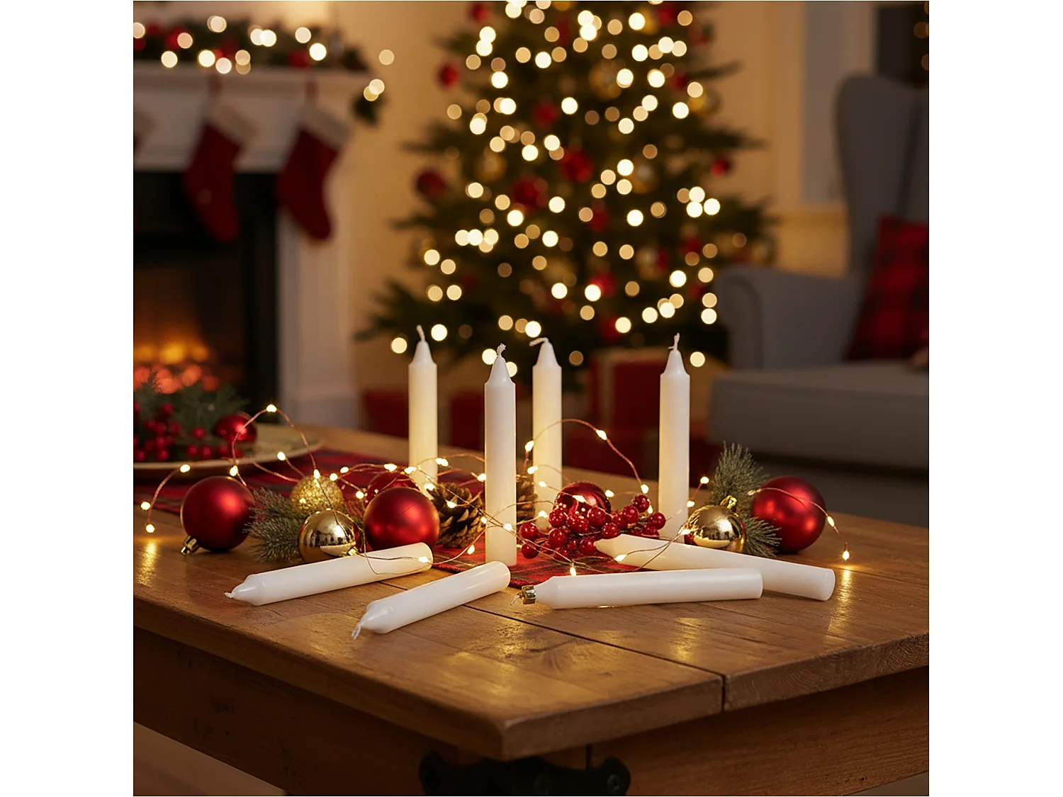 Bougies de table classiques en paraffine blanche lot de 20 13x100 mm