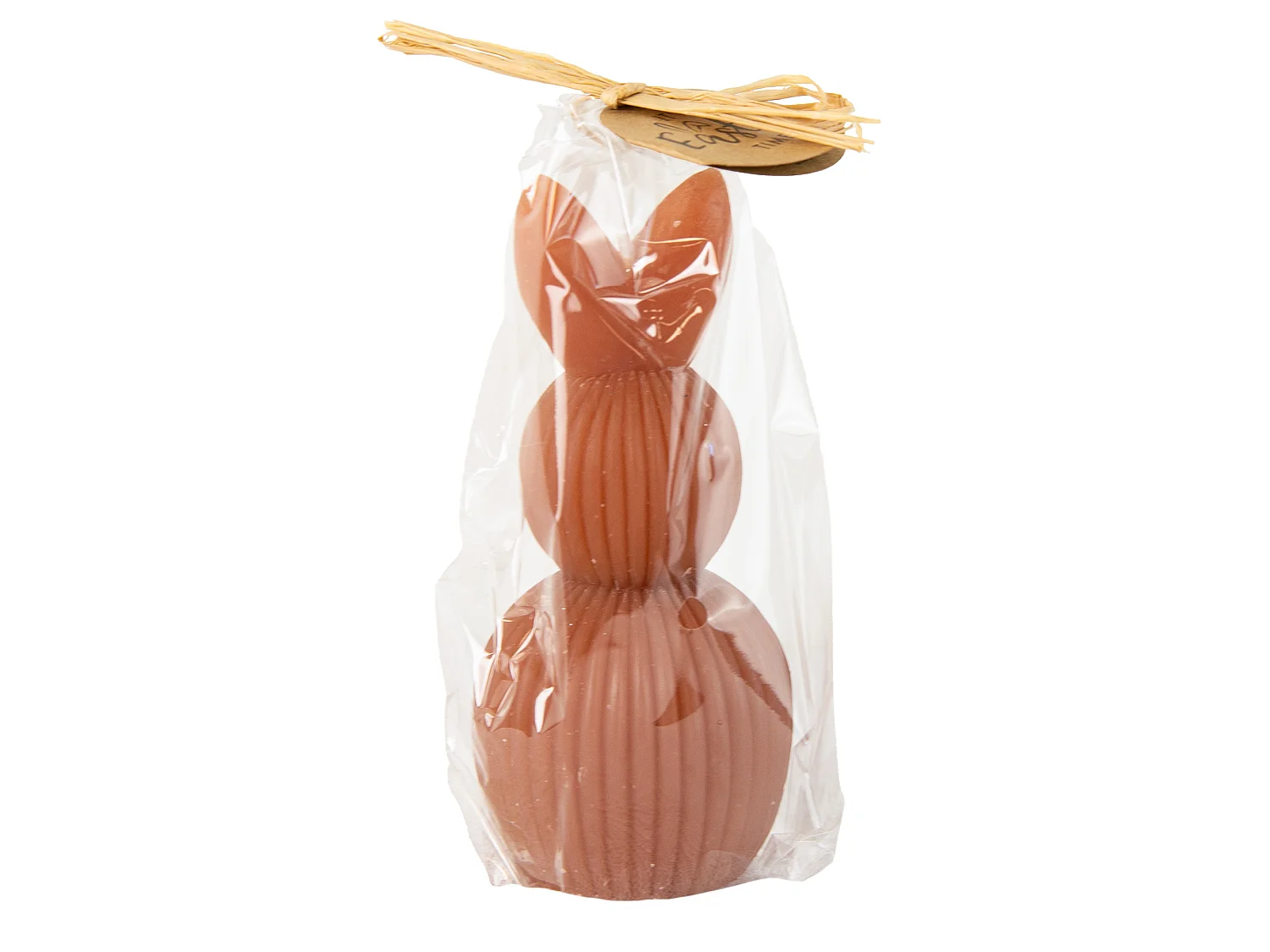 Bougie décorative de Pâques lapin sur œuf cire bordeaux 12,5x6 cm