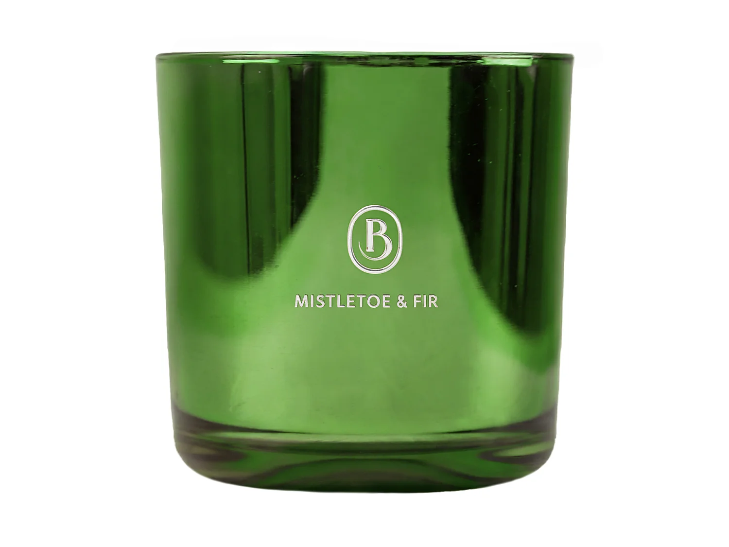 Bougie décorative de Noël en verre parfumée 40 h verte 15 cm