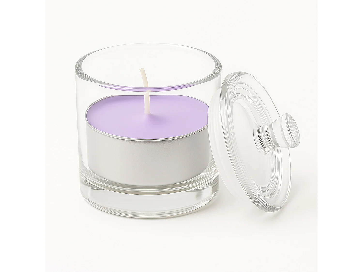 Bougies parfumées tealight en paraffine Exotic Wood violettes 10 pièces 120 g