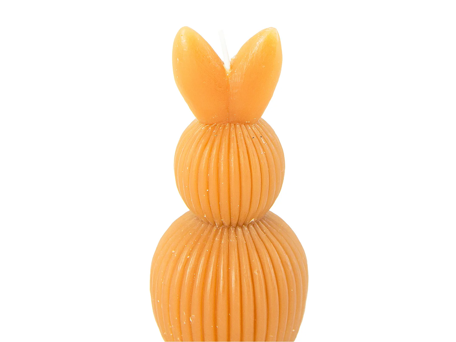 Bougie décorative de Pâques lapin sur œuf cire caramel 12,5x6 cm