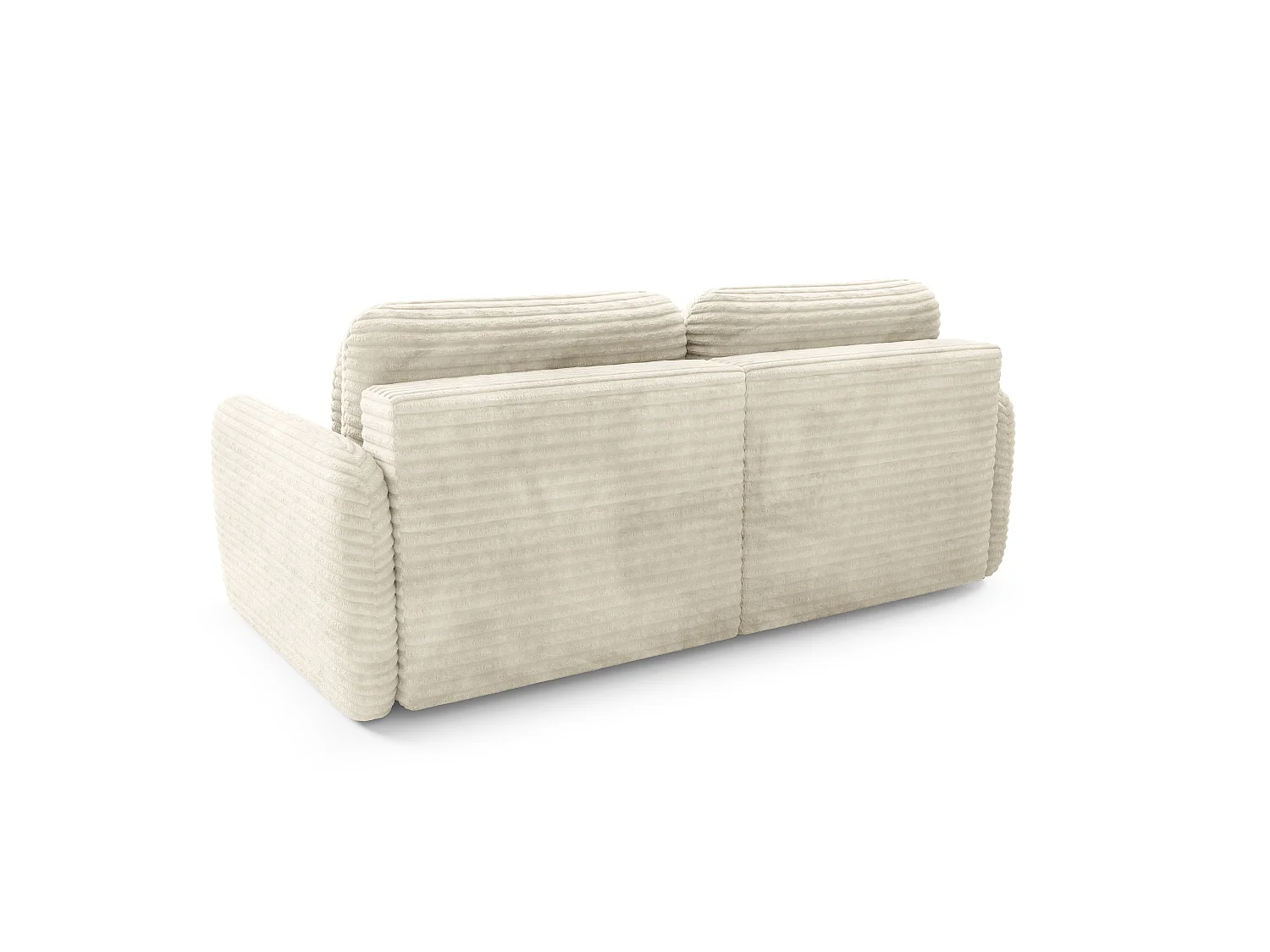 4-zits slaapbank van crèmekleurig ribfluweel met brede ribbels SOFA ZURI slim