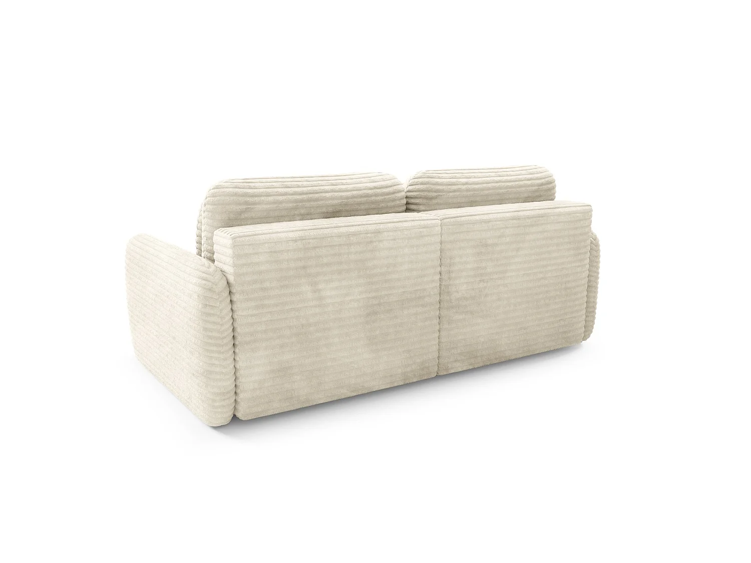 Sofá convertível 4 lugares em bombazina de canelado largo creme SOFA ZURI slim suavidade luxuosa