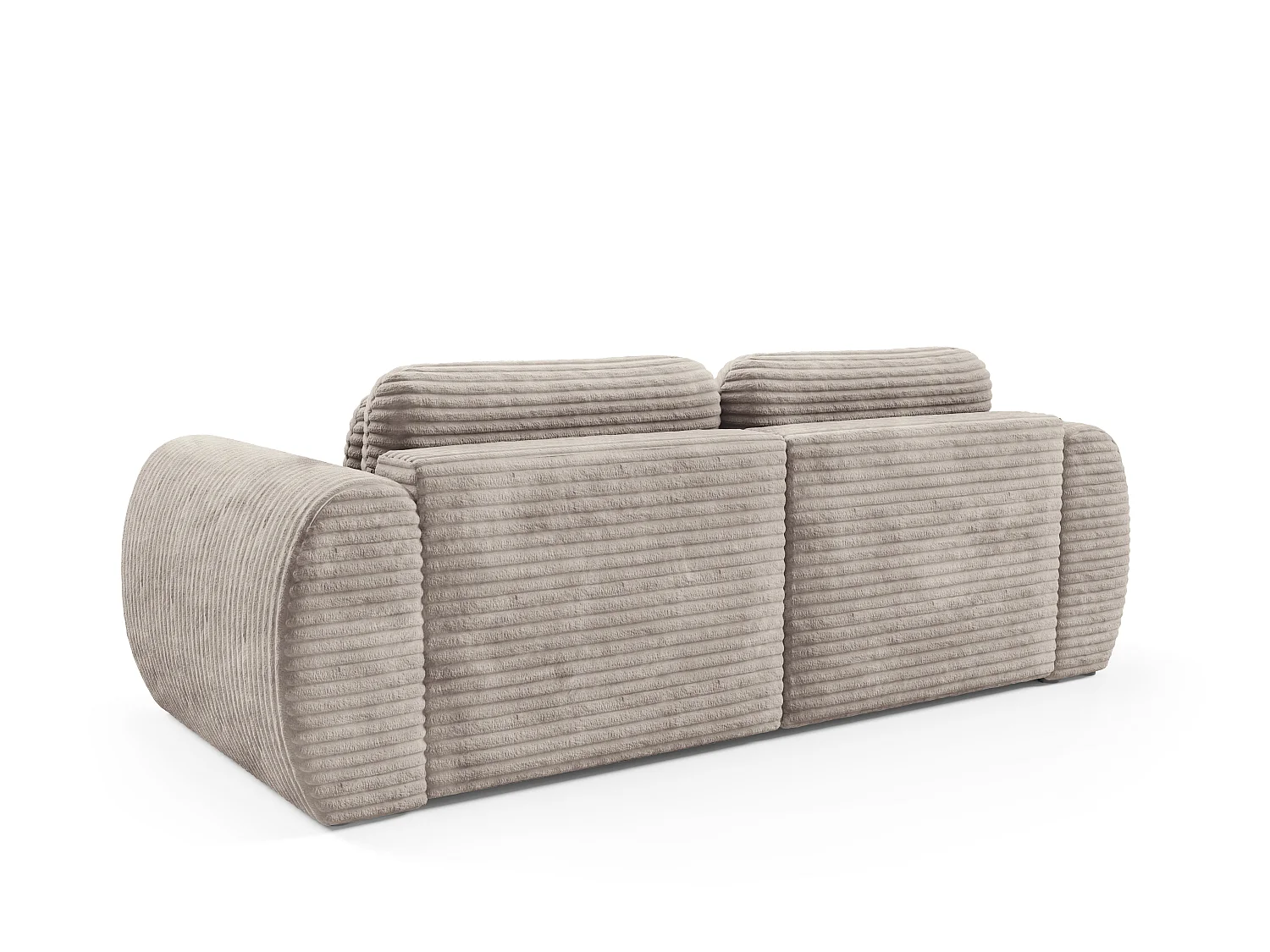 Canapé convertible 4 places côtelé grosses côtes beige SOFA ZURI