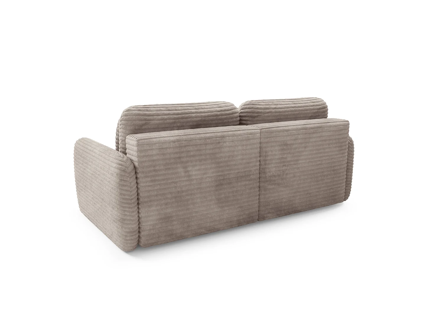 Canapé convertible 4 places côtelé grosses côtes beige SOFA ZURI slim
