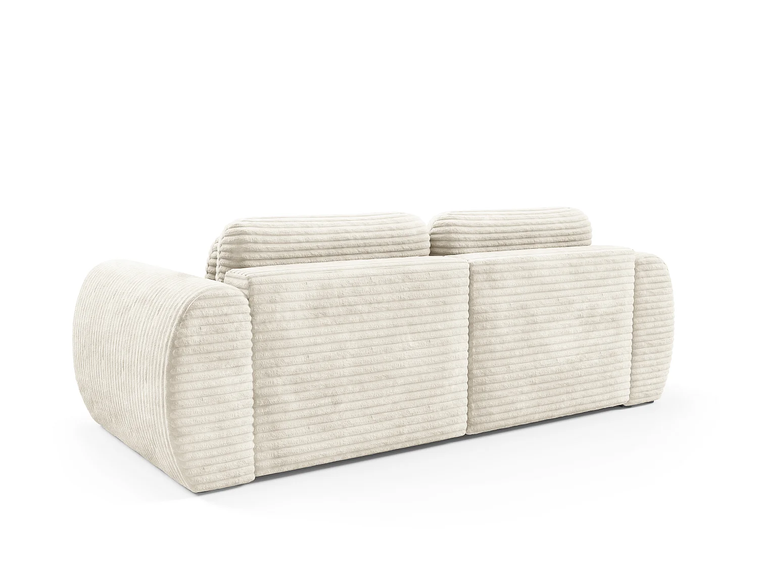 Canapé convertible 4 places côtelé grosses côtes crème SOFA ZURI