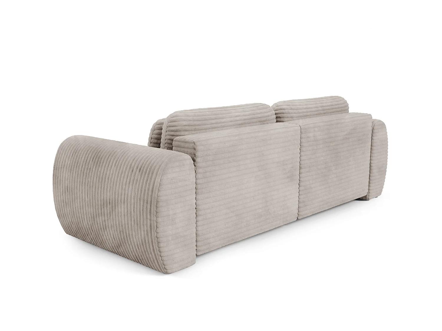 Canapé d'angle convertible en velours côtelé grosses côtes beige ZURI L