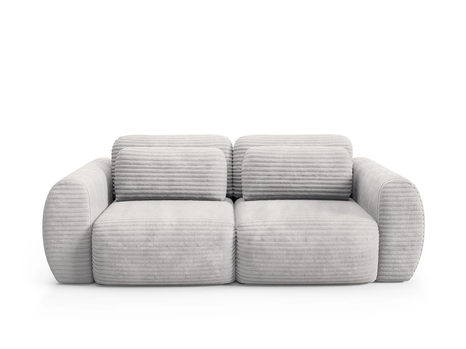 4-zits slaapbank van grijzekleurig ribfluweel met brede ribbels SOFA ZURI