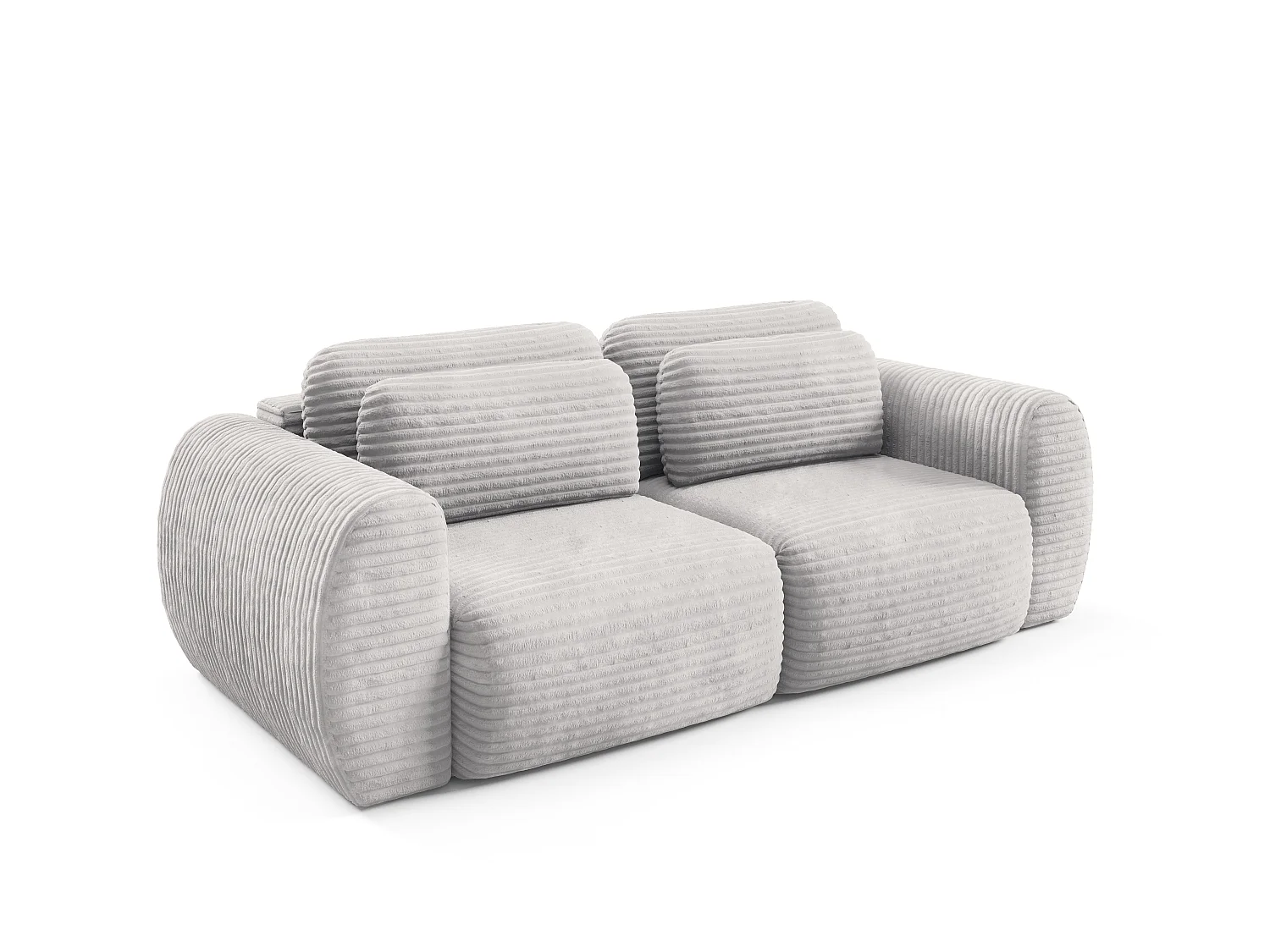 4-zits slaapbank van grijzekleurig ribfluweel met brede ribbels SOFA ZURI