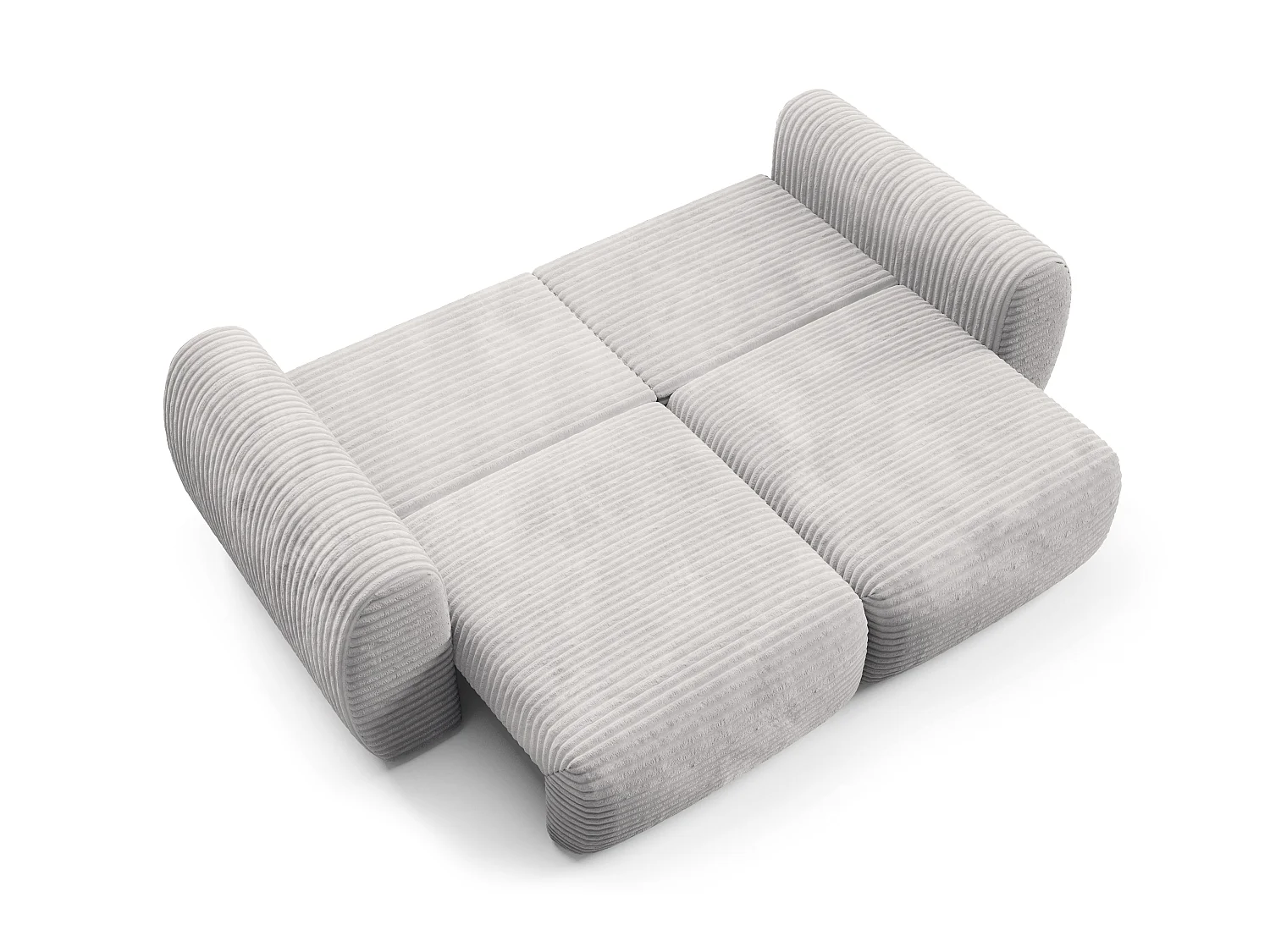 4-zits slaapbank van grijzekleurig ribfluweel met brede ribbels SOFA ZURI