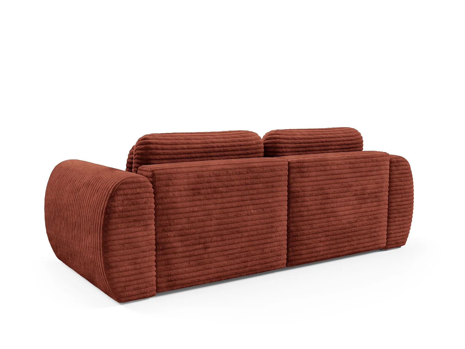 Sofá convertível 4 lugares em bombazina de canelado largo cobre SOFA ZURI assento suave e envolvente