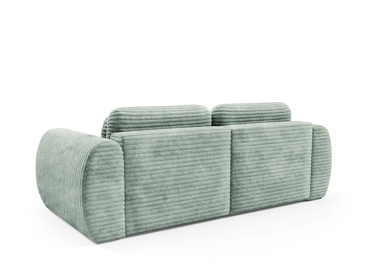 Canapé convertible 4 places côtelé grosses côtes vert SOFA ZURI