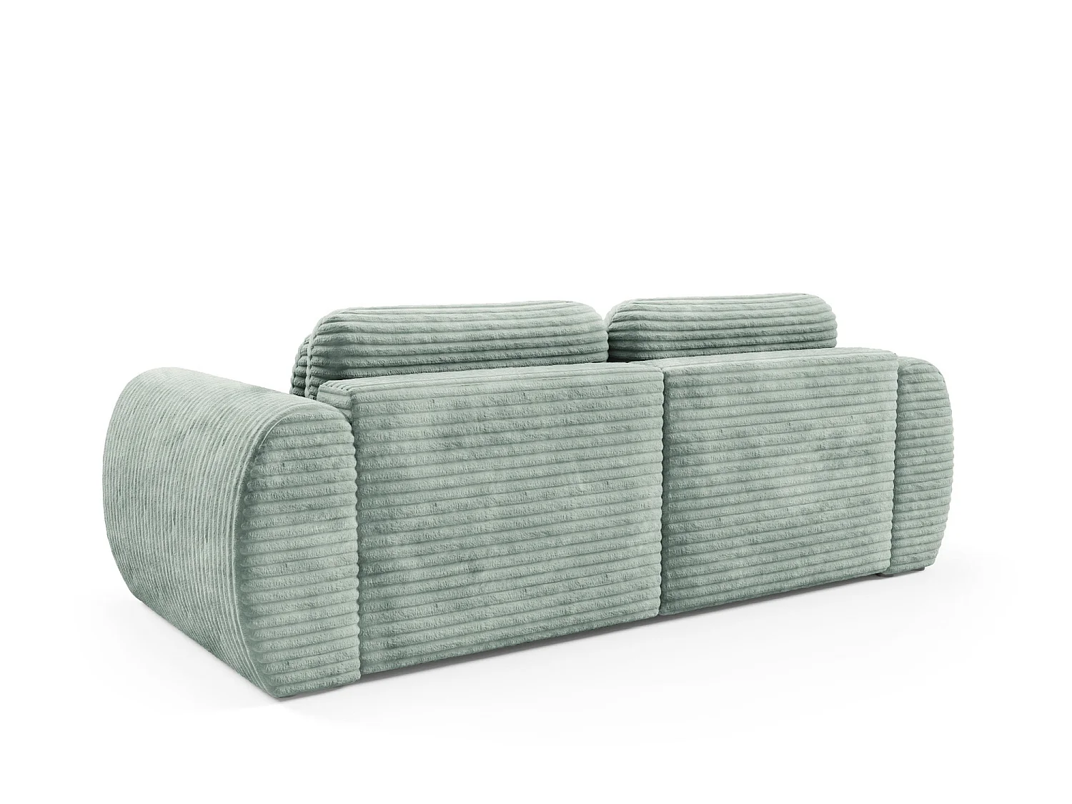 Sofá convertível 4 lugares em bombazina de canelado largo verde SOFA ZURI assento suave e envolvente