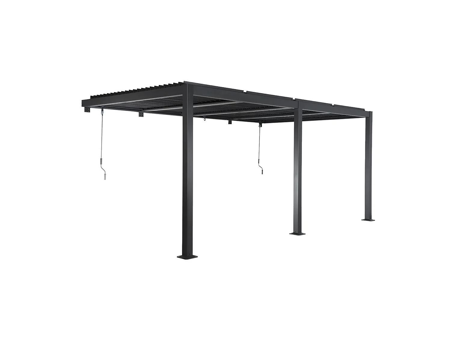 Pergola bioclimatique aluminium adossée lames orientables 5x3m anthracite Palace