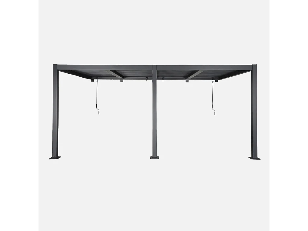 Pergola bioclimatique aluminium adossée lames orientables 5x3m anthracite Palace