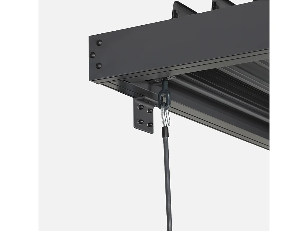 Pergola bioclimatique aluminium adossée lames orientables 5x3m anthracite Palace