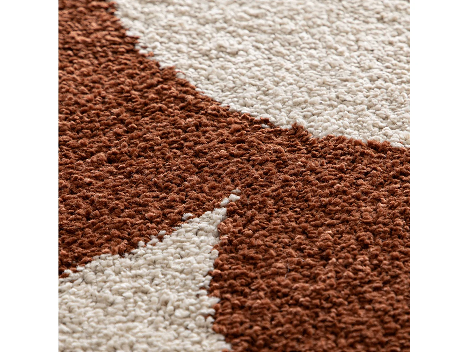 Tapis intérieur motif ronds crème et terracotta 200 x 290cm - Stella