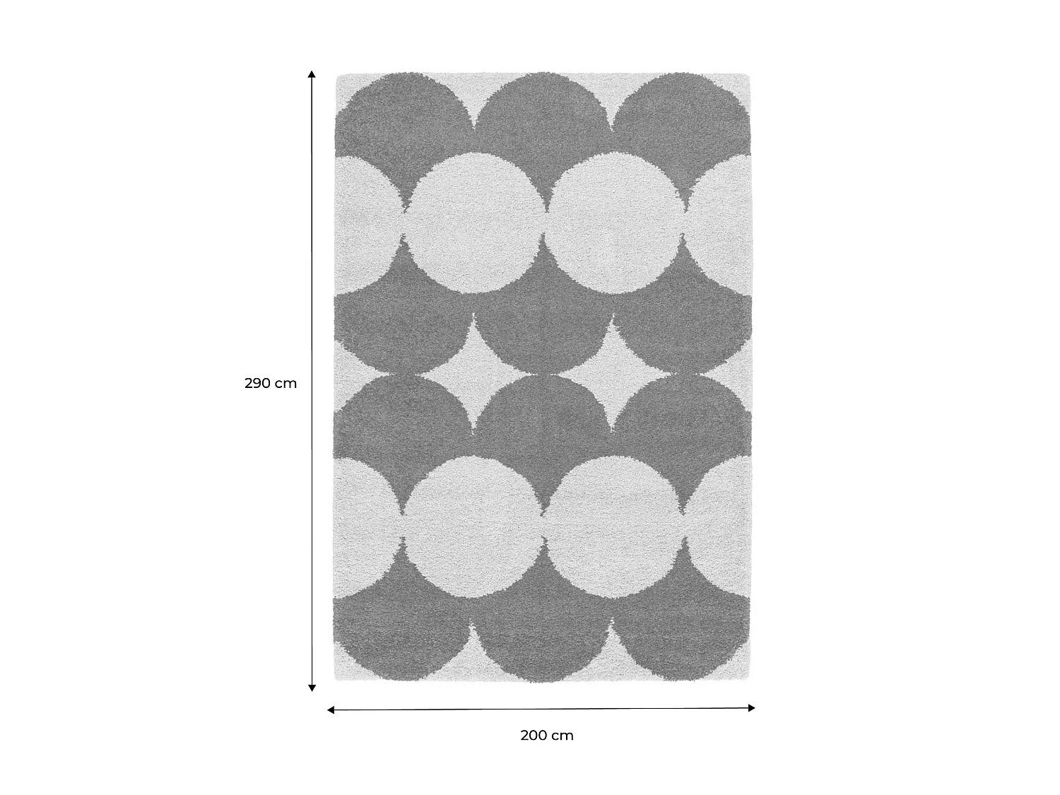 Tapis intérieur motif ronds crème et terracotta 200 x 290cm - Stella