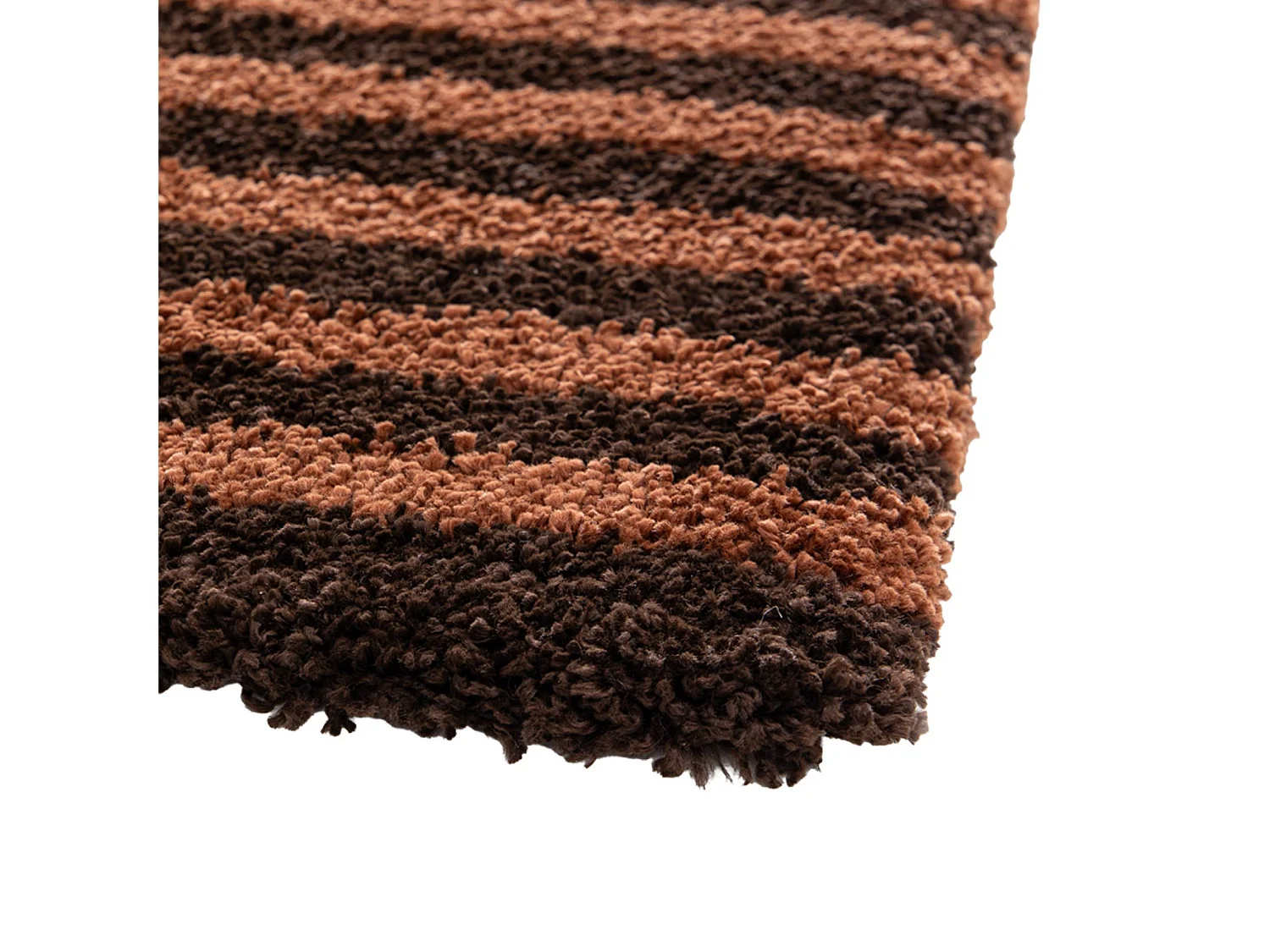 Tapis intérieur rayures marron et terracotta 80 x 150cm - Telya