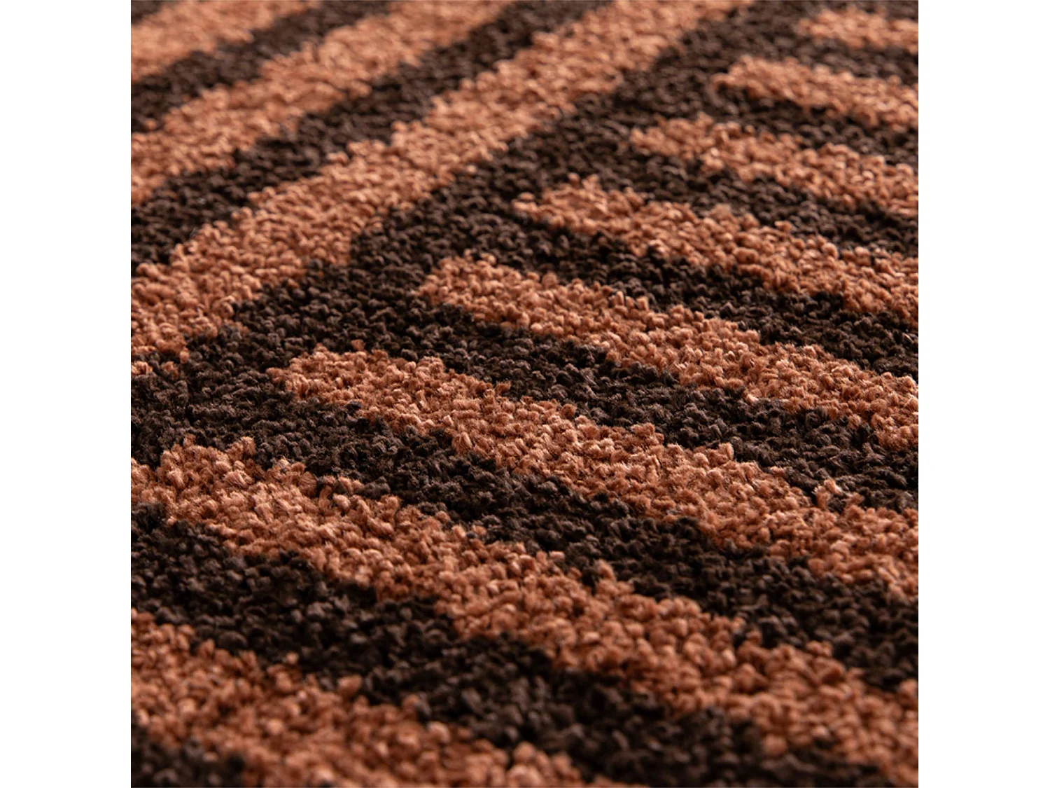 Tapis intérieur rayures marron et terracotta 120 x 170cm - Telya