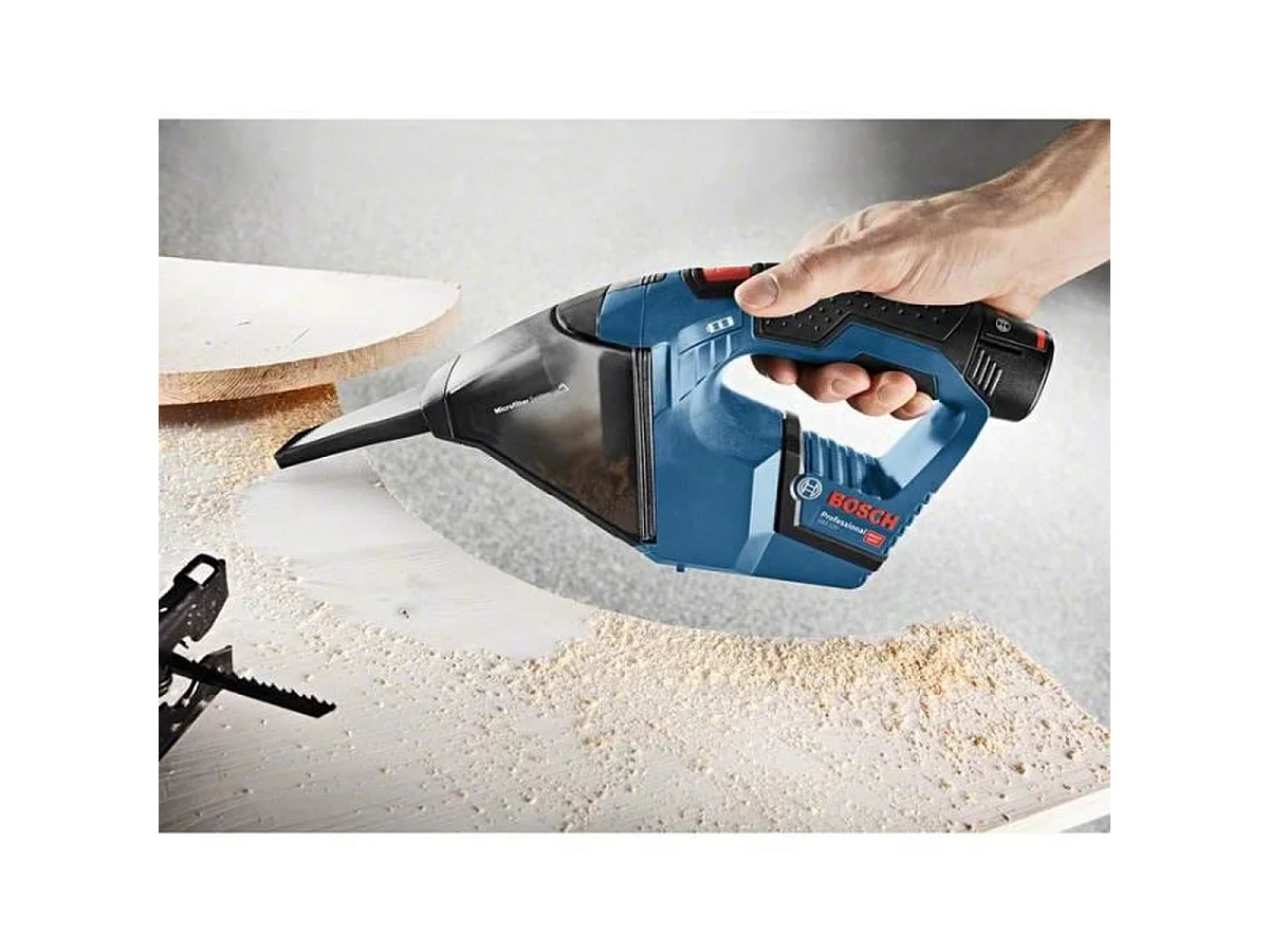 Aspirateur à main sans fil Bosch Professional GAS 12V avec 2 batteries 3,0Ah et L-BOXX - 06019E3003