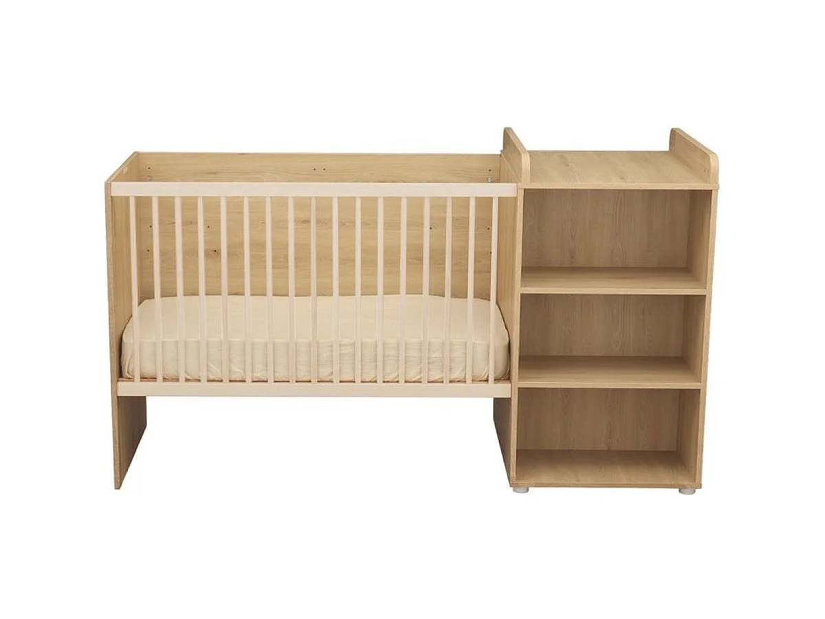SAUTHON Adele lit combiné évolutif 120 x 60 cm avec commode à langer intégrée