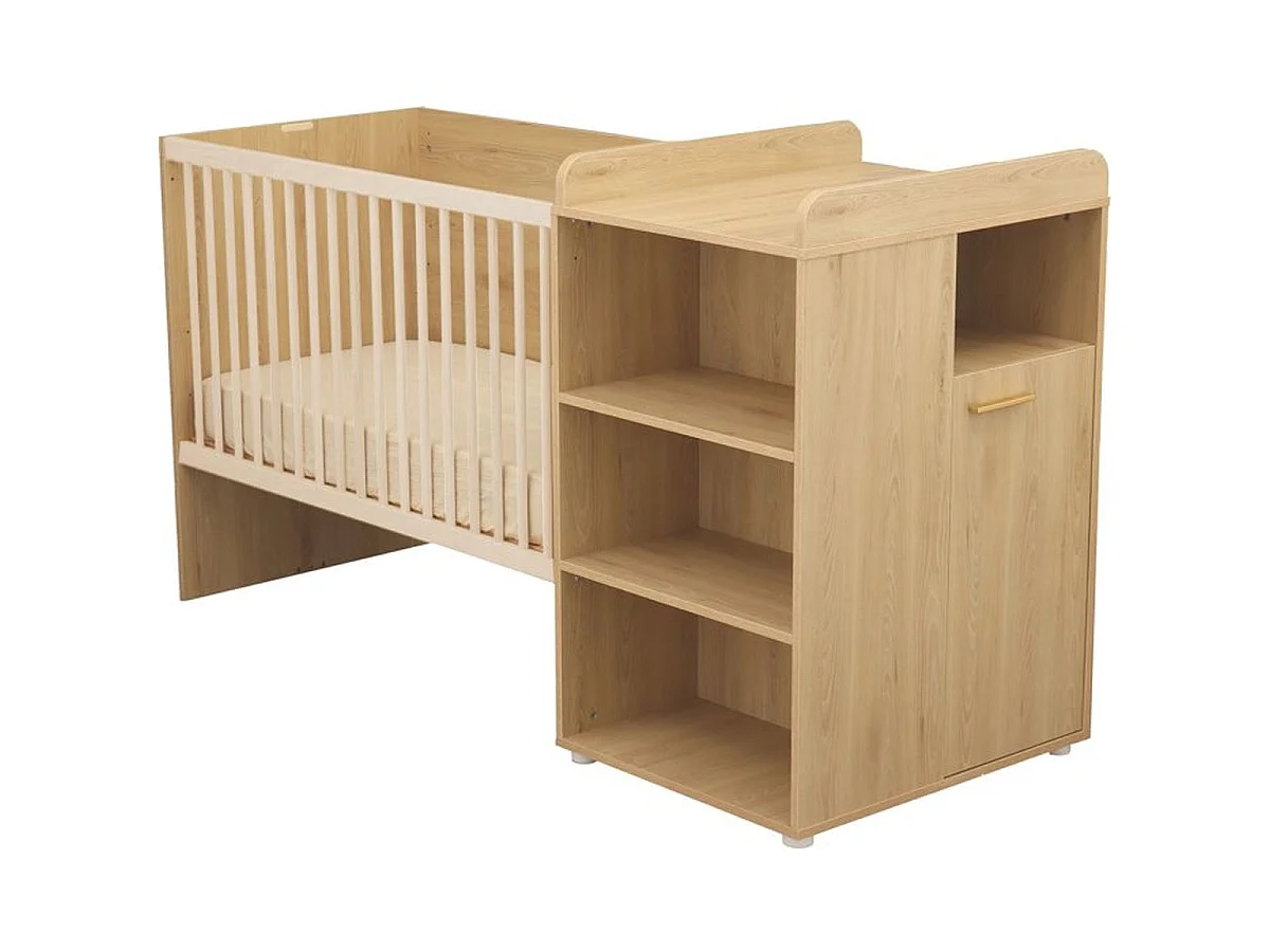 SAUTHON Adele lit combiné évolutif 120 x 60 cm avec commode à langer intégrée