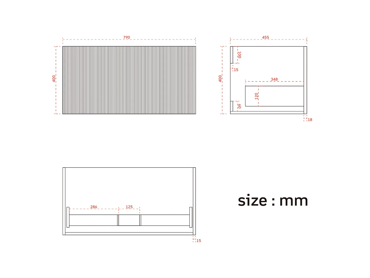 Meuble de salle de bain suspendu Sovina 80 cm noyer cannelé - vasque blanche - LOMAZOO