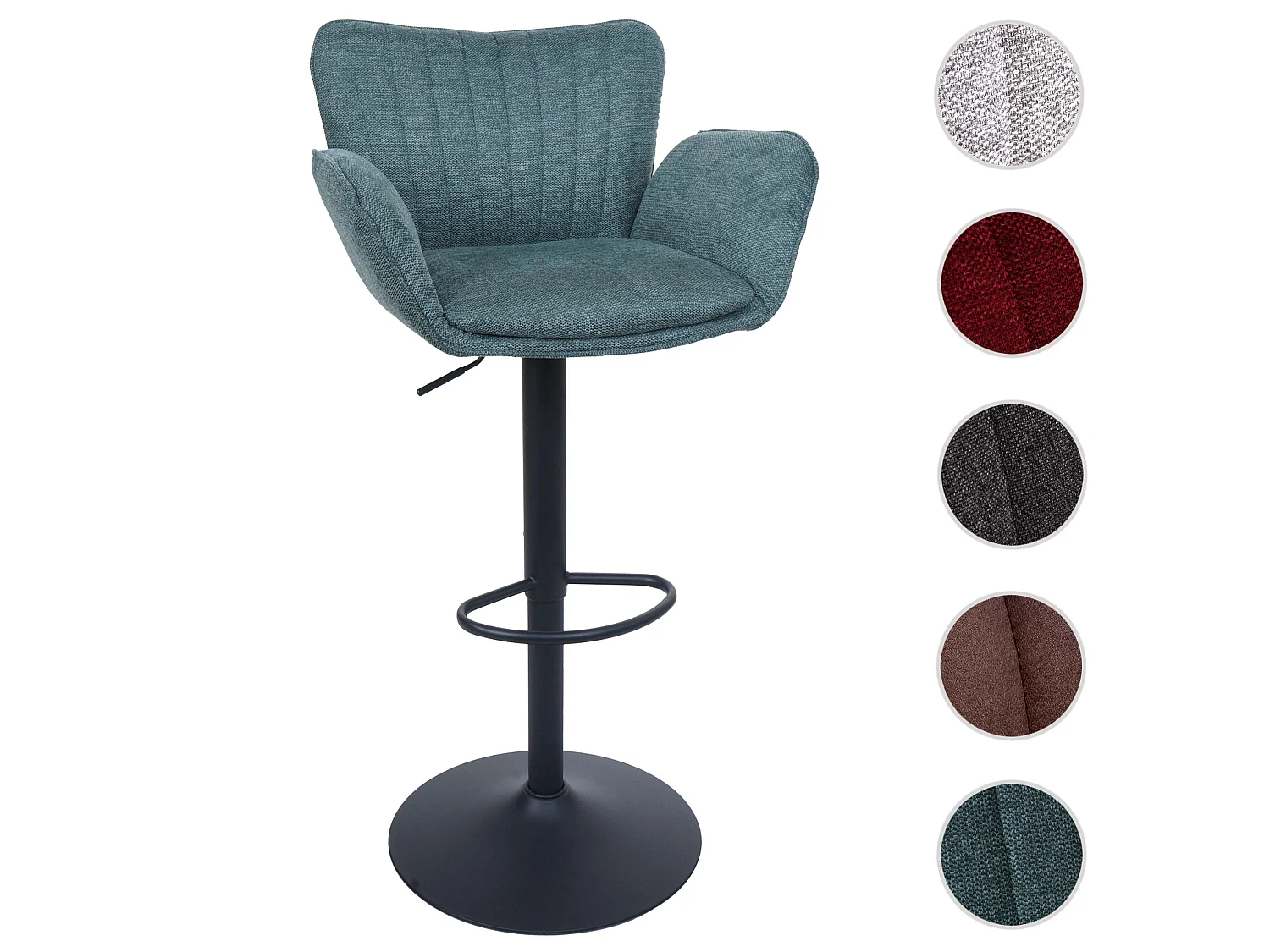 Tabouret de bar MCW-M67,  vert, pied noir