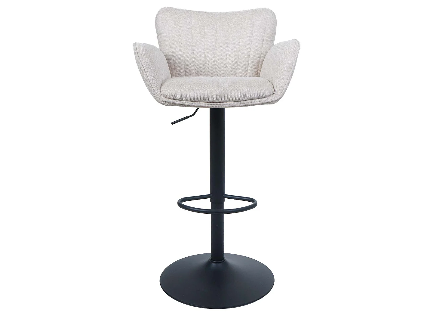 Tabourets de bar MCW-M67 (lot de 2),  pied crème, pied noir
