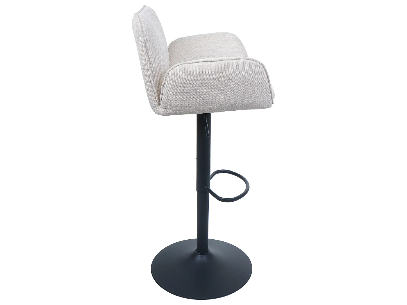 Tabourets de bar MCW-M67 (lot de 2),  pied crème, pied noir