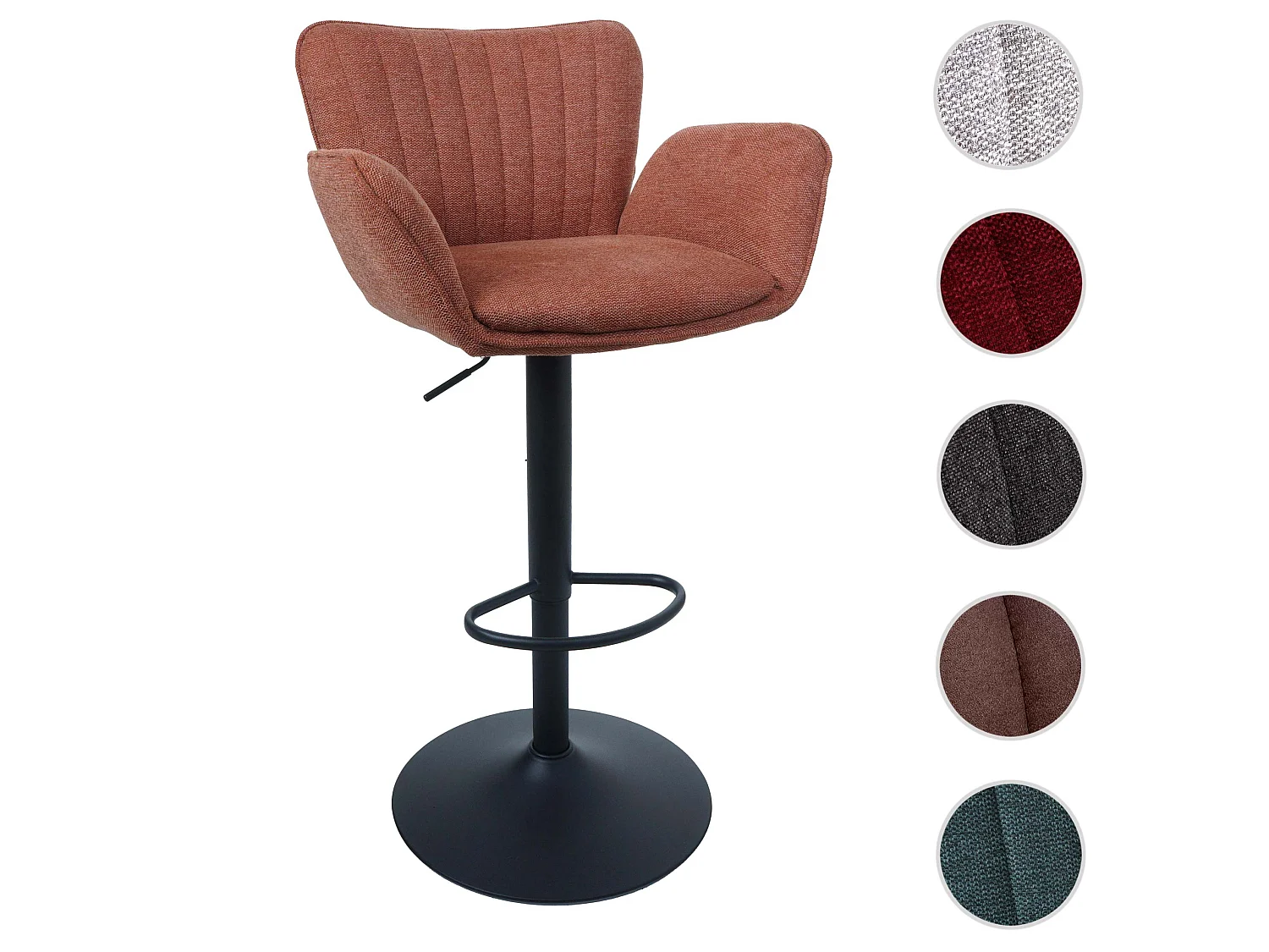 Tabouret de bar MCW-M67,  pied terracotta, pied noir