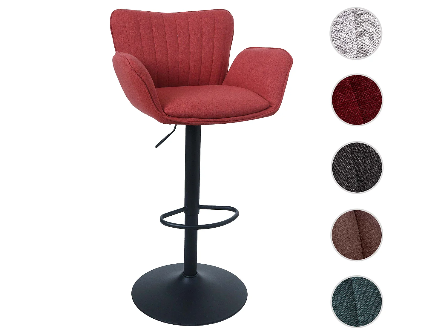 Bar stool MCW-M67,  red base, black