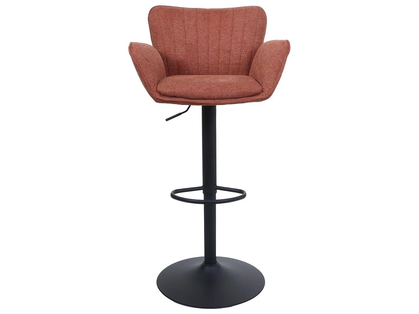 Tabourets de bar MCW-M67 (lot de 2),  pied terracotta, pied noir