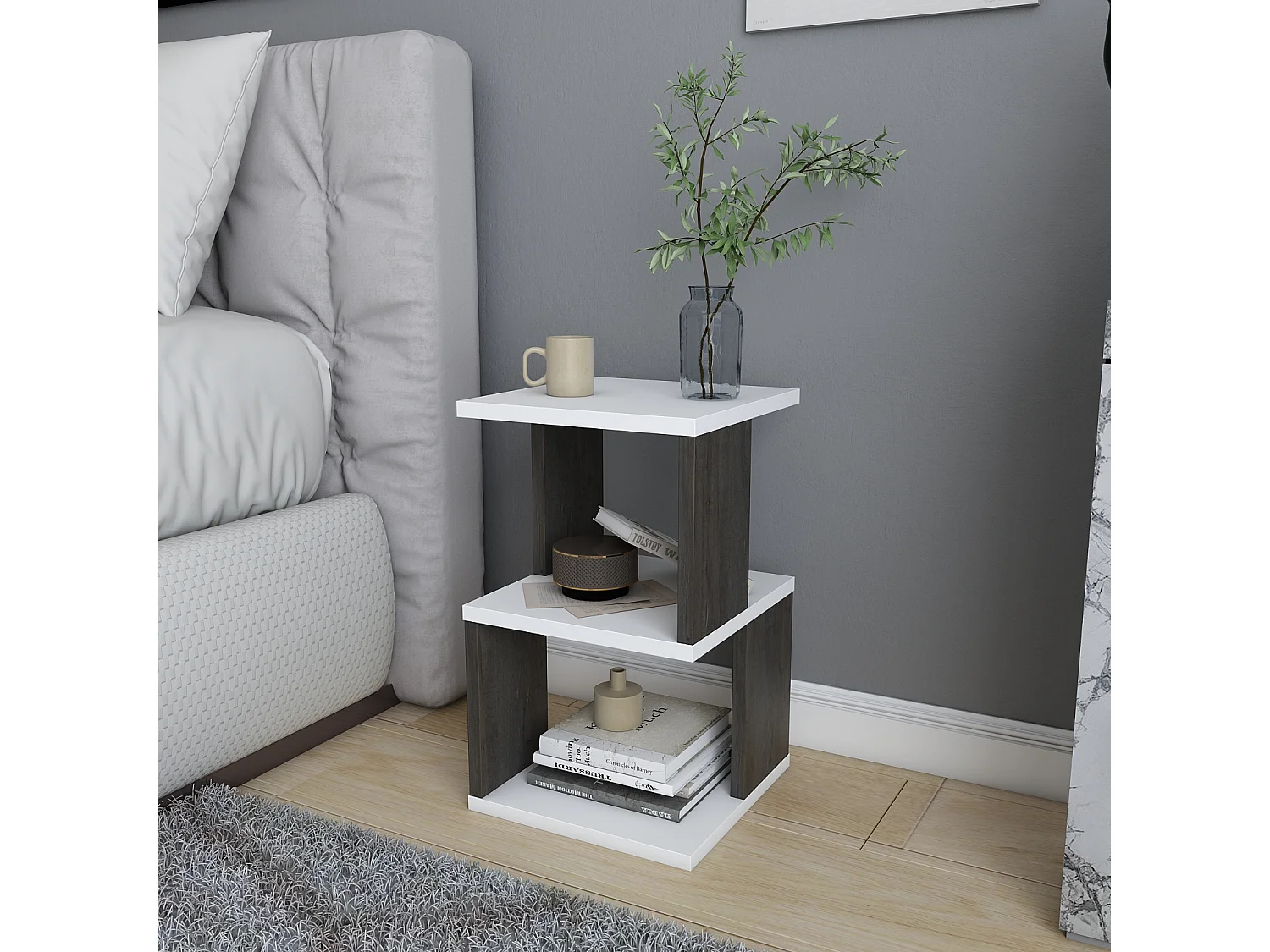 Table de chevet - etagères ouvertes - table d'appoint - Set de 2