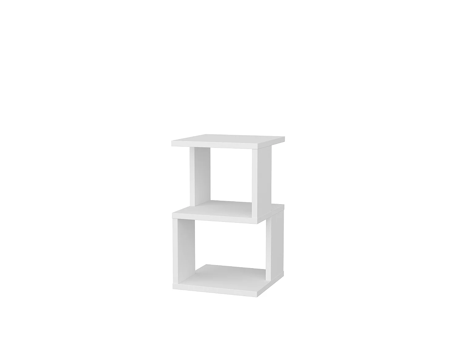 Table de chevet Etagères ouvertes, table d'appoint (Blanc) - Set de 2