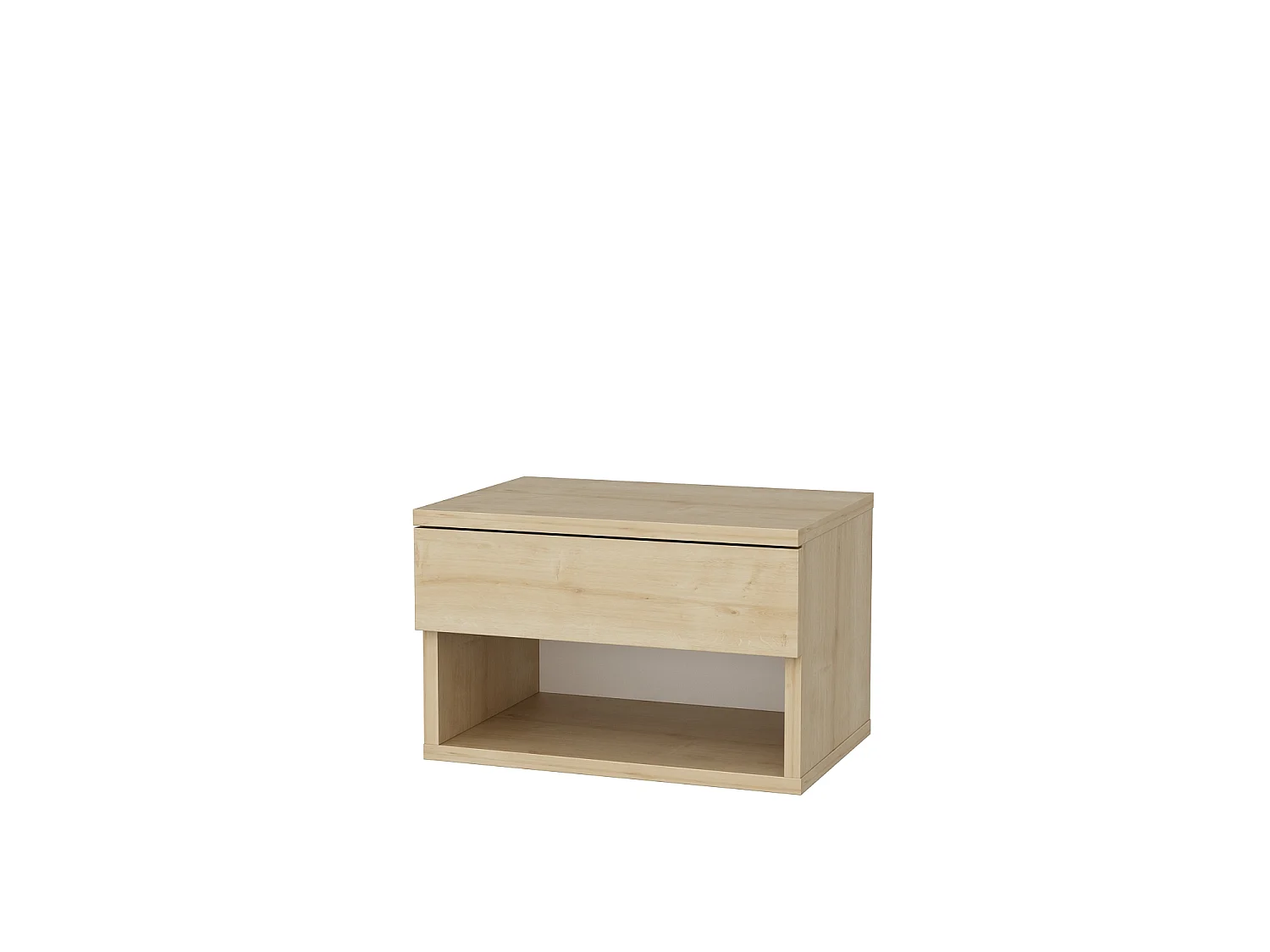 Nachtkastjes met metalen frame, lade en open planken – Set van 2
