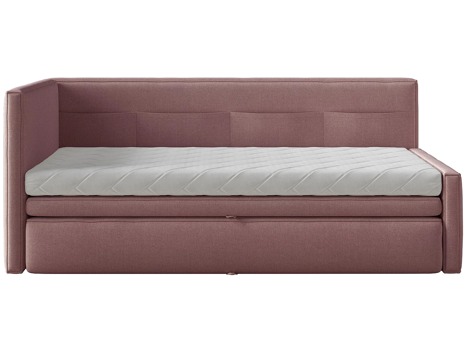 Lit rembourré - 90x200 cm - Vieux rose - Nesmi