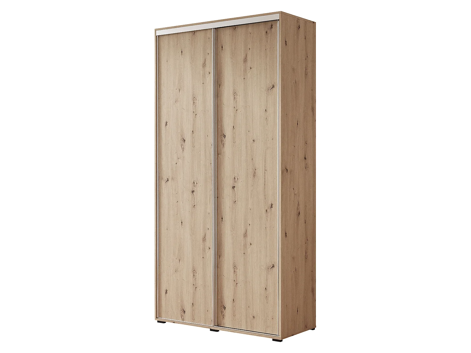 Armoire RAVEN 100 cm Chêne Artisan et détails argentés