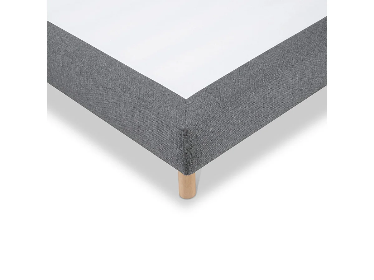 Sommier tapissier Tissu SISAL - gris foncé - 140x190